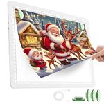 TOHETO Rechargeable A4 Light Pad for Diamond Painting, Ultra Bright Tracing Light Box for Drawing, Wireless Lightbox for Tracing and Drawing, Cordless Diamond Art Light Board for Sketching (White)