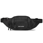 Dein Kleider Venture Waist Fanny Pack Travel Handy Hiking Zip Pouch Document Money Phone Belt Sport Bag Bum Bag for Men and Women Polyester (Black)