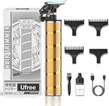 Ufree Hair Trimmer for Men, Beard Trimmer for Men Electric Razor Shavers Cordless Hair Clippers for Men, Zero Gapped T Blade Liners Grooming Hair Cutting Kit, Gifts for Men(Gold)