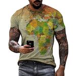 Men Shirt Summer Classic Fashion Round Neck Regular Fit Men T-Shirt Modern Trend Fashion Card Print Men’S Short-Sleeved Daily Casual Breathable Men’S Leisure Shirts