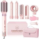 6 in 1 Air Hair Styler, 1400W High Speed Ionic Hair Dryer with Wrap Curlers, Blow Dryer Brush & Frizz-Free Hot Air Brush, No Heat Damage Hair Tools for Fast Drying, Curling, Smoothing & Volume