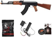 Lancer Tactical Gen 2 Airsoft Full Steel AK-47 Airsoft AEG Rifle with Battery & Charger 400 FPS-Wood (LT-728-G2)