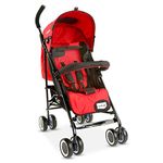 LuvLap City Baby Stroller/Buggy, Compact & Travel Friendly Baby pram, for Baby & Kids, 6-36 Months, with 5 Point Safety Harness, Adjustable seat Recline, extendable Canopy, 15Kg Capacity (Red)