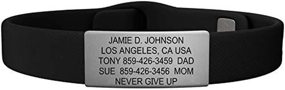 ROAD iD - Official Identification Bracelet - The Wrist ID Elite - Silicone Pin-Tuck - for Athletes