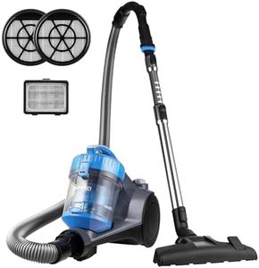 Eureka Bagless Canister Vacuum Cleaner, Lightweight Vac for Carpets and Hard Floors, w/Filter, Blue, Whirlwind NEN110B