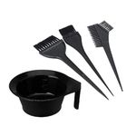 GITGRNTH 4 Pieces - Dye Color Mixing Bowl Set With 3 Pcs Hair Dye Brush Set Plastic Brush With Bowl, Hair Colouring Kit For Salon And Home Use For Men And Women, 200 ML (Dye Kit Set [ 1 Bowl + 3 Brushes])