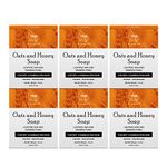 TNW-THE NATURAL WASH Handmade Oats and Honey Moisturizing Soap For Combination Dry Skin A Paraben-Free, Silicon and Sulphate-Free Facial Pack of 6 Each