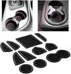 CupHolderHero fits Dodge Challenger Accessories 2015-2024 Premium Custom Interior Non-Slip Anti Dust Cup Holder Inserts, Center Console Liner Mats, Door Pocket Liners 11pc Set (Gray Trim)