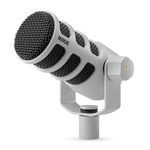 RØDE PodMic USB Dynamic Broadcast Microphone with XLR and USB Connectivity for Podcasting, Streaming and Content Creation (White)