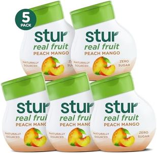 Stur Liquid Water Enhancer | Peach Mango | Sweetened with Stevia | High in Vitamin C & Antioxidants | Sugar Free | Zero Calories | Keto | Vegan | 5 Bottles, Makes 120 Drinks