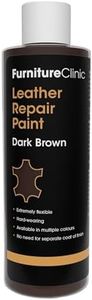 Furniture Clinic Leather Repair Paint | 2-in-1 Seal and Color | Use on Scratches, Tears, and Holes in Car Seats, Furniture | Quick and Easy Leather Repair Kit for Furniture (Dark Brown, 250ml / 8.5oz)