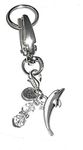 Hidden Hollow Beads Charm Key Chain Ring, Women's Purse or Necklace Charm, Comes in a Gift Bag! (Dolphin)