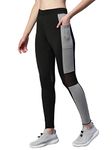 BLINKIN Women's Gym Wear Tights | Skinny Trackpant With Mesh Insert & Side Pockets : Ideal For Active Wear, Yoga & Workout - The Ultimate Gym Pants For Women & Girls_7125 (Color_Black,Grey,Size_5Xl)