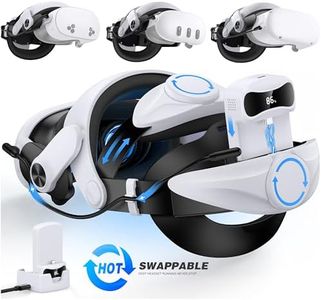 DXKK Head Strap for Meta Quest 3S/Quest 3 with Digital Display Battery & Charger Dock to Balanced and Extra Time, Double Adjustment Dials, Enhanced Comfort VR Head Strap for Oculus Quest 2