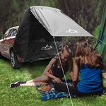 KKTECT Car Tailgate Tent with B3 Gauze Sun Protection Waterproof Car Awning Tent Sun Shelter Vacation Car Rear Tent for Various SUV Models Camping Outdoor, SUV, Beach, Black