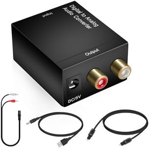 Digital Optical Coax to Analog Stereo Audio L/R Converter Adapter with Optical Cable RCA Cable