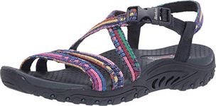 Skechers Women's Reggae-Sew Me-Boho Woven Strappy Slingback Sandal, Navy Multi, 4 UK