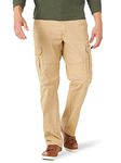 Wrangler Authentics Men's Relaxed Fit Stretch Cargo Pant, Travertine Ripstop, 36W x 34L