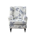 Wing Chair Slipcovers 2 Pieces Stretch Spandex Wingback Chair Covers Sofa Slipcover Printing Wingback Armchair Slipcovers Furniture Protector Couch Soft with Elastic Bottom for Wingback Chairs,16