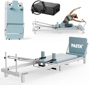 PAETA Pilates Reformer, 86" Foldable Reformer Pilates Machine for Home Use, with Dual Resistance- Springs and Cords, Pilates Equipment for Home Workouts with Jump Board, with Pilates Box