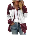 Anjikang Women's Winter Fleece Shacket Cardigans Warm Comfy Drawstring Zip Up Hooded Sweatshirts Lightweight Sherpa Coats, Best Sellers 07_wine, XX-Large