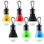 6 Pcs Camping Lights for Tents, Portable Battery Powered Camping Lantern LED Tent Light 3 Lighting Modes Outdoor Hanging Lamp for Emergency, Hiking, Fishing, Camping Accessories