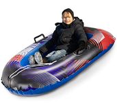 Slippery Racer Inflatable Toboggan Snow Sled for Kids with Reinforced Side Handles.