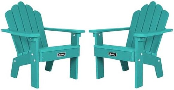 FUNBERRY Kids Outdoor Chair, CPC Certified HDPE Kids Adirondack Chairs Set of 2, All Weather Easy Installation Toddler Outdoor Chair with Ergonomic Design for Patio, Garden, Picnic, Backyard, Beach