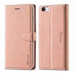 LOLFZ Wallet Case for iPhone 6, for iPhone 6S Case, Premium Leather Case Card Holder Kickstand Magnetic Closure Flip Case Cover for iPhone 6 iPhone 6S - Rose Gold