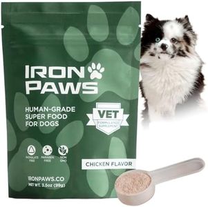 Iron Paws Human-Grade Superfood For Dogs, Premium Greens Powder Supplement For Dental Health, Longevity, Hip & Joint, Gut Health, Allergies, Immune Support, Skin & Coat - 3.5 oz Nutrient Dense Formula