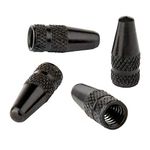 Bike Bits Presta Valve Caps - Use On Presta/French Valves (4 Pack) (Black, Pocket Rocket)