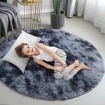 TOLORD Area Rugs for Bedroom Living Room, 4x4 Ft Upgrade Anti-Skid Durable Fluffy Fuzzy Shag Shaggy Carpet Soft Plush Furry Bedside Rug, Indoor Floor Rug for Kids Girls Boys for Nursery/Living Room