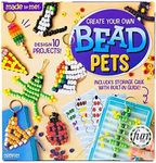 Made By Me Create Your Own Bead Pets, Makes 10 Bead Animal Keychains, Includes Over 400 Beads & Storage Case, Arts And Crafts Kit for Kids