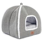 Cat Bed for Indoor Cats - Cat Cave Bed Cat House Cat Tent with Removable Washable Cushioned Pillow, Soft Kitten beds (Gray, Medium(15''*15''*15''))