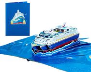 Cruise Ship - 3D Pop Up Greeting Card For All Occasions - Love, Birthday, Christmas, Travel, Vacation, Summer, Oceans Voyages - Blank Inside for Personalized - Amazing Gift - Thick Envelope, Fold Flat