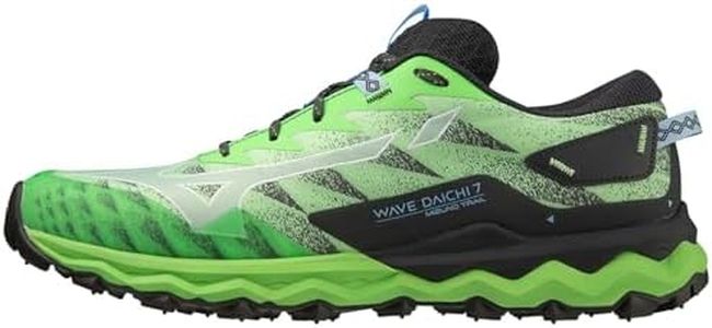 Mizuno Wave Daichi 7 Men's Trail Running Shoes Green Black, 909 C Cameo Green Little Boy Blue, 10 US