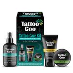 Tattoo Goo Aftercare Kit - Antimicrobial Soap, Balm, and Lotion for Color Enhancement + Quick Healing - Vegan, Cruelty-Free, Petroleum-Free (3 Piece Set)