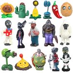 JHESAO 16 PCS Plants PVZ Toys Set Zombies Figurines Series PVZ Plush PVC Toys New, Great Gifts for Kids and Fans, Birthday and Party