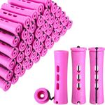 30 Pieces Medium Size Hair Curlers Rollers, 0.75 Inch Hair Rollers, Perm Rods Perm Kit, Home Perm Kits for Women with Elastic Rubber Band Non Slip Plastic for Natural Hair Long Short Hair Styling Tool