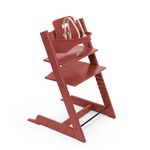 Tripp Trapp High Chair from Stokke, Warm Red - Adjustable, Convertible Chair for Children & Adults - Includes Baby Set with Removable Harness for Ages 6-36 Months - Ergonomic & Classic Design