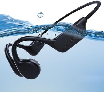 fesoklaf Knochenleitungs-Kopfhörer, IPX8 Wasserdicht Schwimmen Kopfhörer mit 32G Speicher, Bluetooth 5.3 Open Ear Sport Kopfhörer mit Mikrofon Kabellos für Laufen Schwimmen Radfahren Workout (Schwarz)