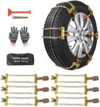 Qoosea Snow Chains for Car Tire Chains 6Pack Anti-skid Car Chains Adjustable Durable Universal Tire Chains for Car Pickup Trucks SUV Fit for Tire Width 225-275mm