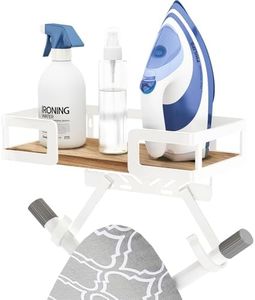 Ironing Board Holder Wall Mount, Iron Board Wall Hanger, Sewing, Laundry Room Organization, White, T&V Shaped Space Saving Iron Holder for Laundry Room Decor and Accessories, Organization and Storage