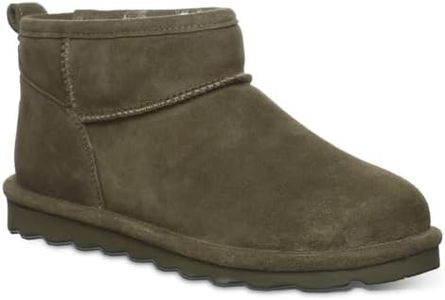 Bearpaw Womens Shorty Suede Faux Fur Lined Ankle Boots Green 10 Medium (B,M)