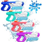 Quanquer Water Gun for Kids Adults - 4 Pack Soaker Squirt Water Guns with High Capacity Long Shooting Range - Super Water Blaster Pool Toys for Summer Swimming Beach Water Fighting