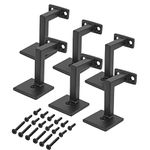 3TO Handrail Brackets - 6 Pack L-Shape Black Modern Design for Easy Installation of LED Low-Voltage Cables