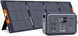 ALLWEI LiFePO4 Solar Generator 1200W with 1 * 200W Solar Panel Included, UPS Home Backup, 1008Wh Portable Power Station, 4 AC Outlet, Solar Battery Generator for RV Camping Outdoor Power Outage