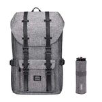 KAUKKO Laptop Outdoor Backpack Travel Hiking Camping Rucksack Casual College Daypack Fits 15" (grey1044-2)