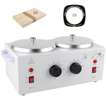 DaizySight Double Wax Warmer for Painless Hair Removal, Professional Beauty Salon Wax Heater Pot for Women Men Domestic with Adjustable Temperature Set 220V (Double Pots)