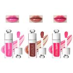 AOOWU Plumping Lip Oil Tinted, Moisturizing Lip Oil Long Lasting Nourishing Lip, Hydrating Lip Gloss Tint Lipstick for Women, Long Lasting Liquid Lipstick Lip Care, Lip Glaze Makeup Cosmetic